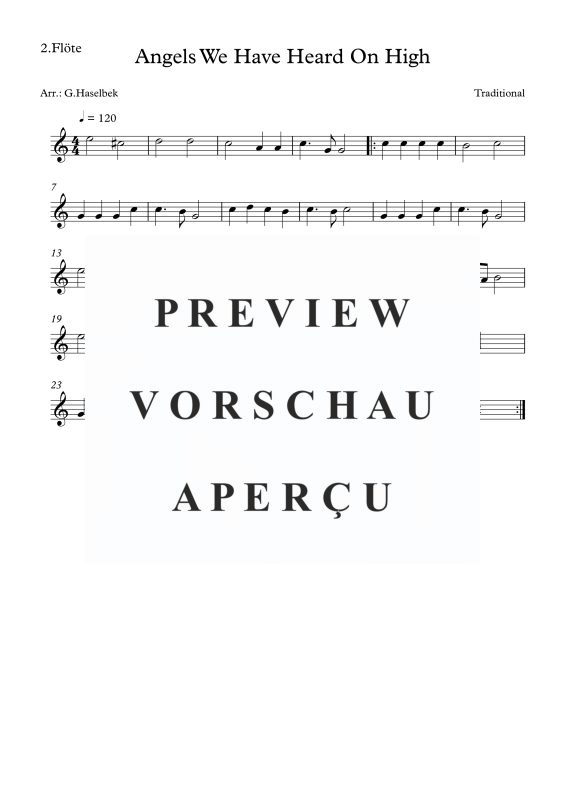 gallery: Angels We Have Heard On High, , Flute Quartet 3x Flute and Bass Flute