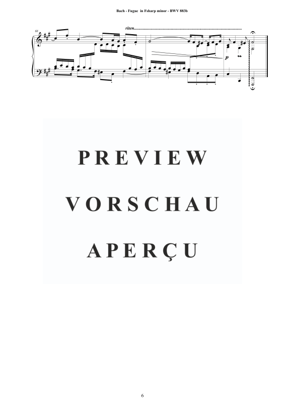 Produktgalerie: Seite 7 von 7 Fuge in Fis-Moll BWV 883b, , Klavier Solo