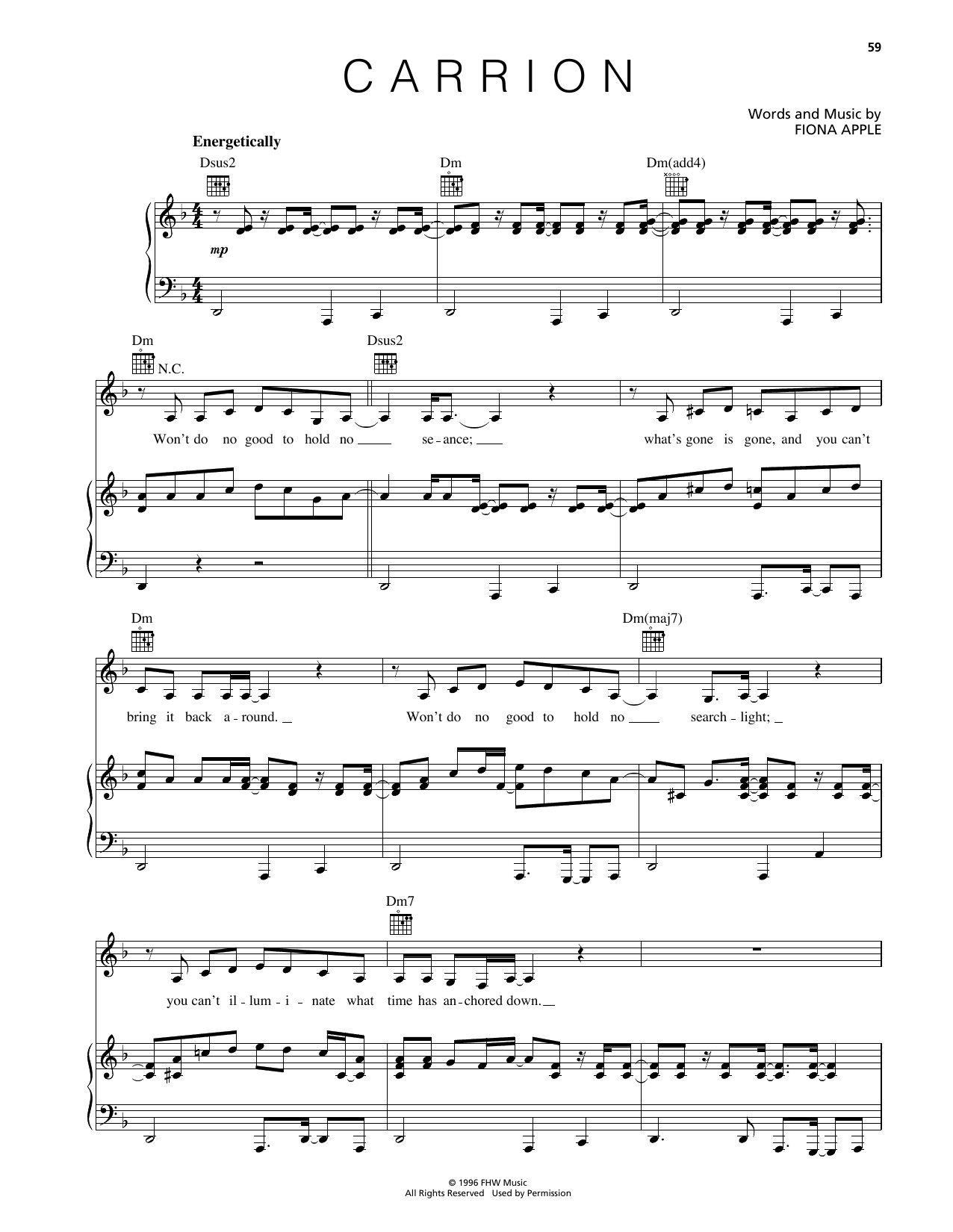 Produktgalerie: Seite 1 von 1 Carrion, Fiona Apple, Gesang, Gitarre, Klavier