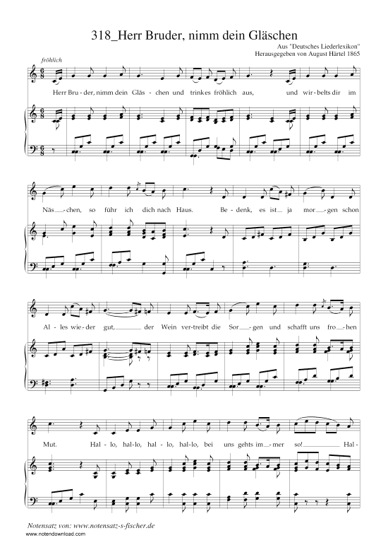 Produktgalerie: Seite 1 von 3 Herr Bruder, nimm dein Gläschen , , Klavier und Gesang