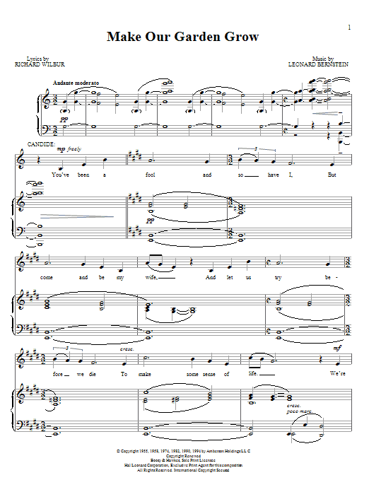 Produktgalerie: Seite 1 von 1 Make Our Garden Grow, Leonard Bernstein, Gesang, Klavier