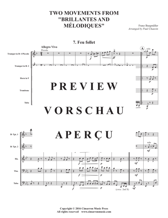 Produktgalerie: Seite 3 von 21 Two Movements from Brilliantes and Melodique , , (Blechbläserquintett)
