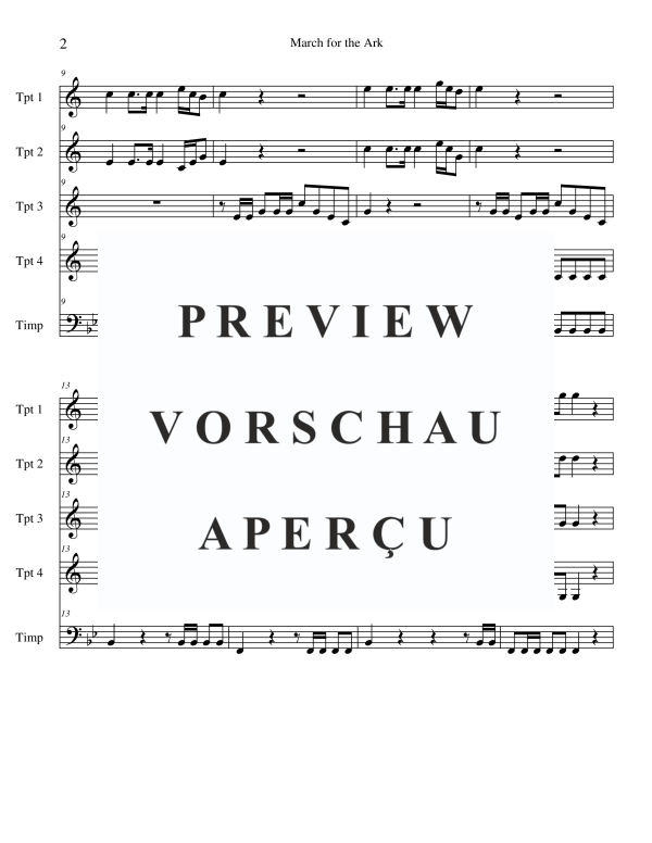 Product gallery: Page 4 of 11 March for the Ark, , Trumpet Quartet and Timpani