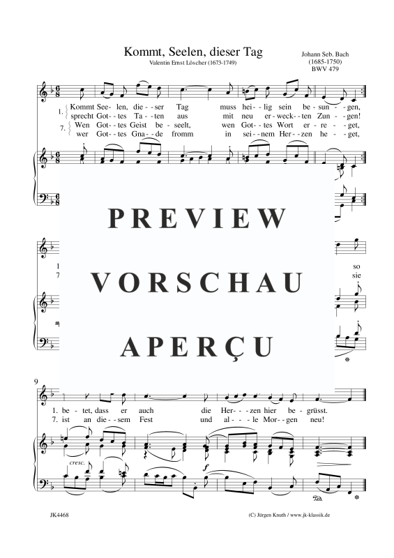 Produktgalerie: Seite 2 von 3 Kommt, Seelen, dieser Tag BWV 479, , Gesang hoch und Klavier