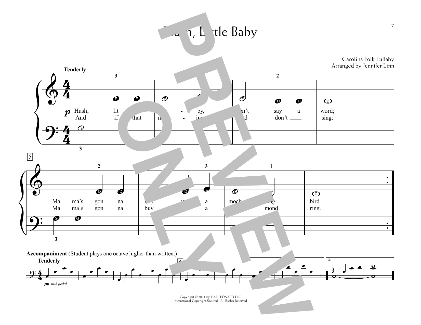 Product picture to: Hush Little Baby (arr. Jennifer Linn)
