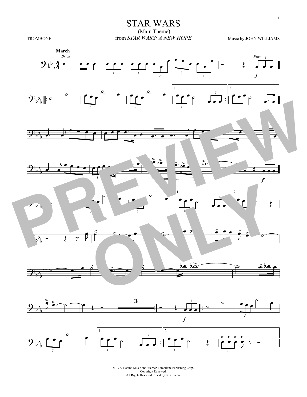 Product gallery: Page 1 of 1 Star Wars (Main Theme), John Williams