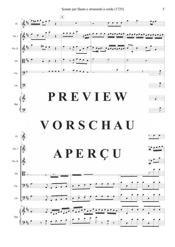 Produktgalerie: Seite 6 von 11 Sonata 7 in D major, , Flöte, Harfe und Streichorchester