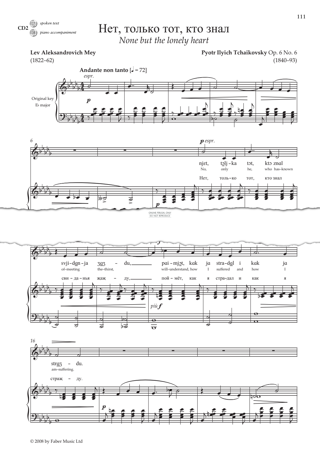 Product picture to: None but the lonely heart (Op.6 No.6)