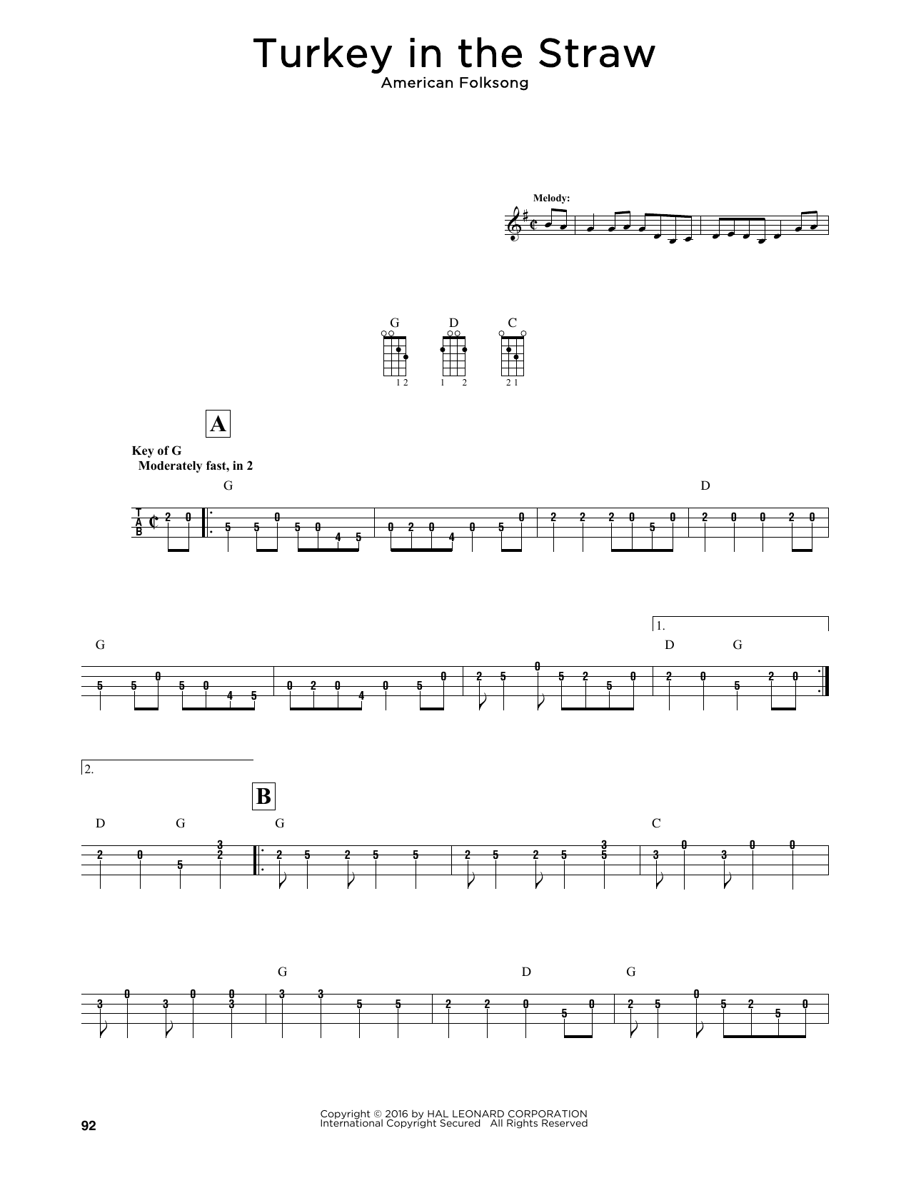 Produktgalerie: Seite 1 von 1 Turkey In The Straw (arr. Fred Sokolow), American Folksong