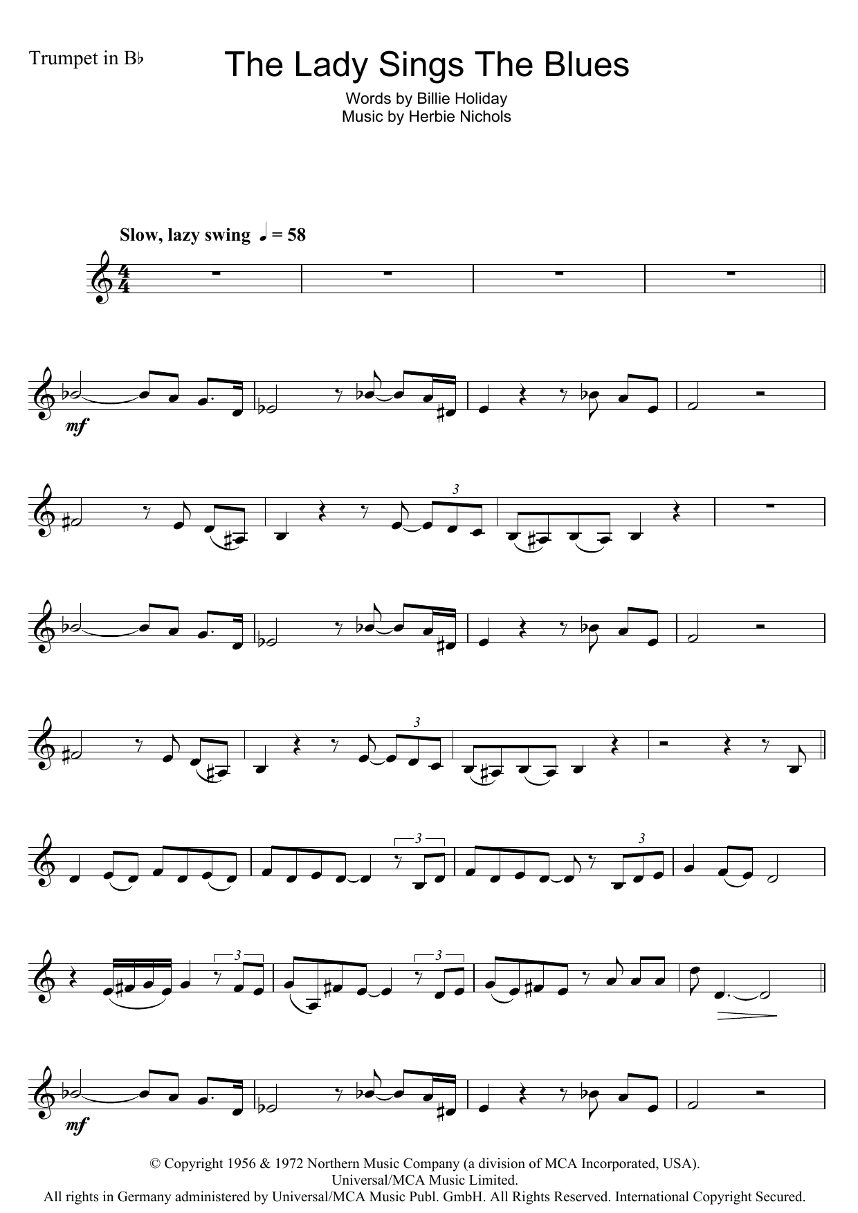 Produktgalerie: Seite 1 von 1 The Lady Sings The Blues, Billie Holiday, Trompete