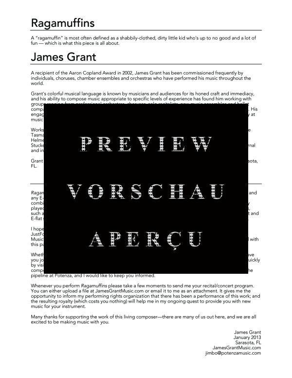 gallery: Ragamuffins, , (Klarinette in B und Klarinette/Saxophon in Es)