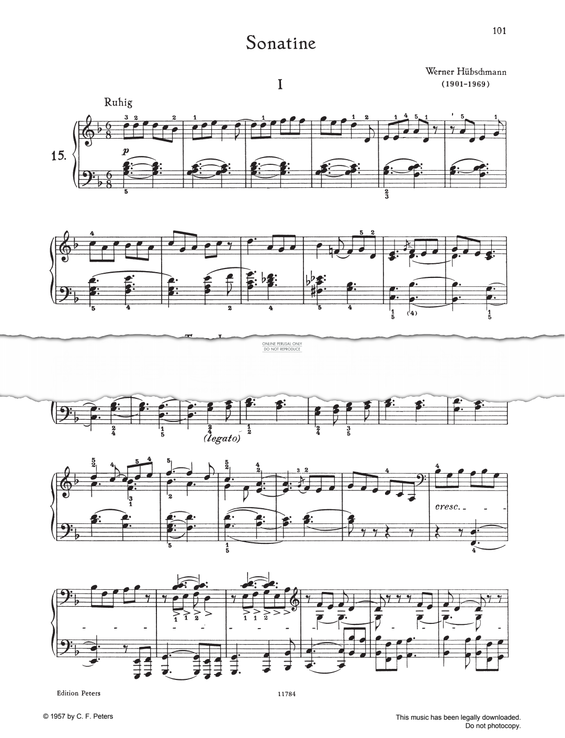 Produktgalerie: Seite 1 von 1 Sonatina D-minor, Werner Hübschmann, Klavier