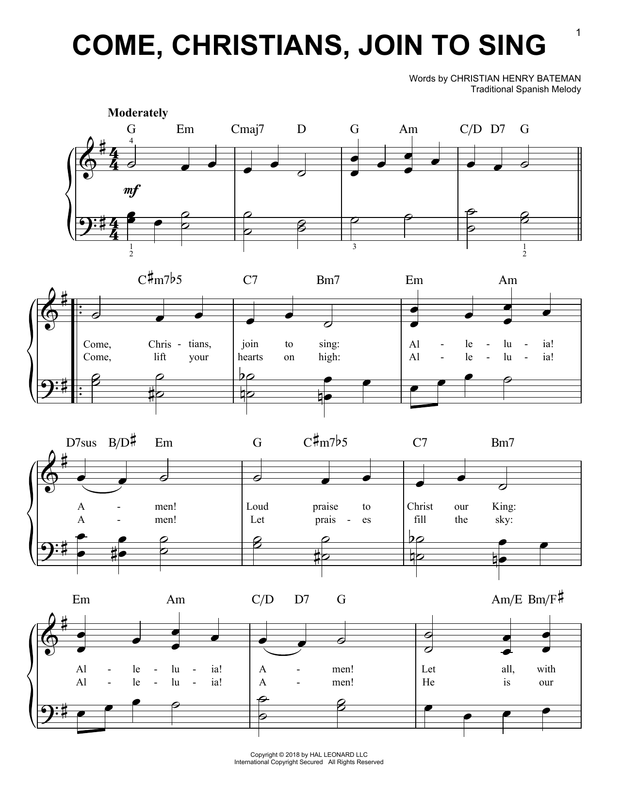 Produktbild zu: Come, Christians, Join To Sing