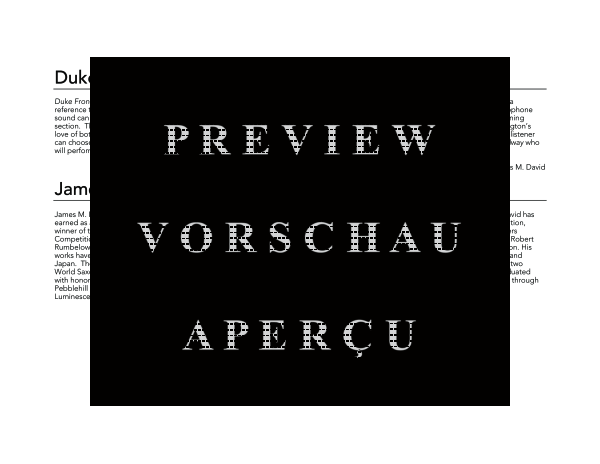 Product gallery: Page 4 of 11 Duke Front Five, , (Clarinet Quartet)