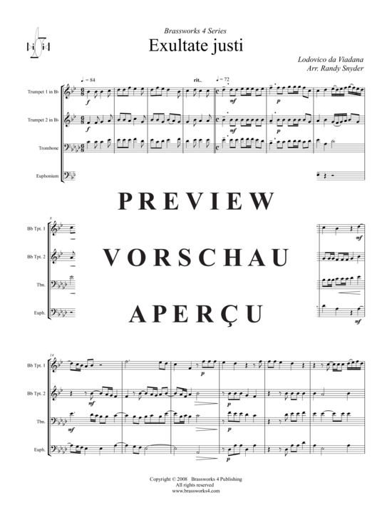 Produktgalerie: Seite 2 von 9 Exultate justi, , (2xTrompete in B, Horn in F, Posaune)