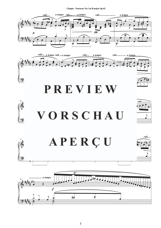 Product gallery: Page 4 of 9 Nocturne No. 1 in B major Op. 62, , Solo Piano