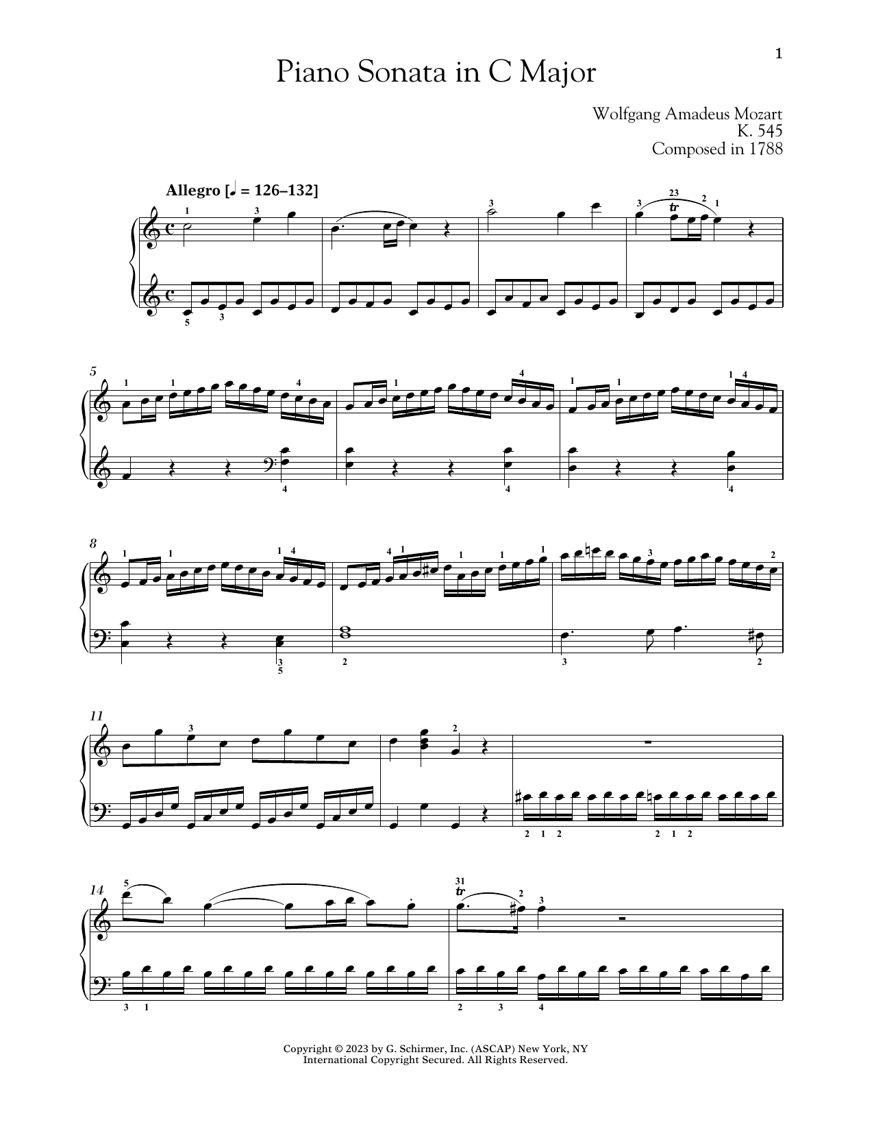 Produktbild zu: Piano Sonata In C Major, K. 545