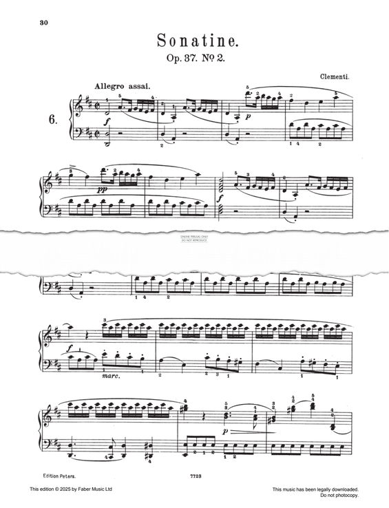 Produktgalerie: Seite 1 von 1 Sonatina in D major Op. 37 No. 2, Muzio Clementi, Klavier