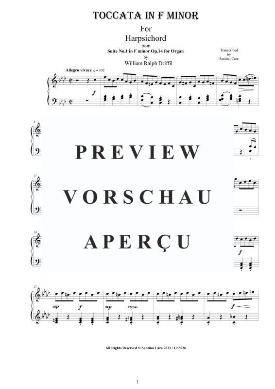 Produktgalerie: Seite 2 von 9 Toccata in F Minor, , Cembalo Solo
