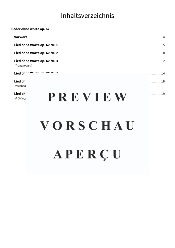 Product gallery: Page 5 of 11 Lieder ohne Worte op. 62, , Solo Piano