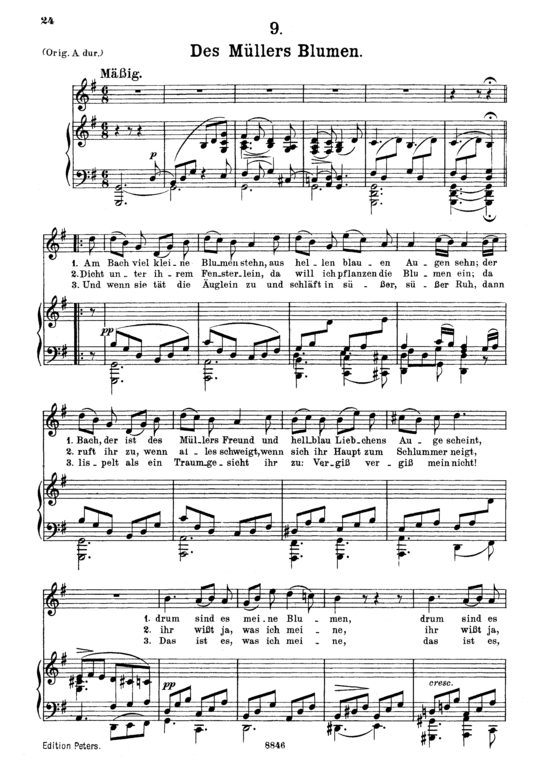 Product picture to: Des Müllers Blumen D.795-9 (Die Schöne Müllerin)Franz Schubert