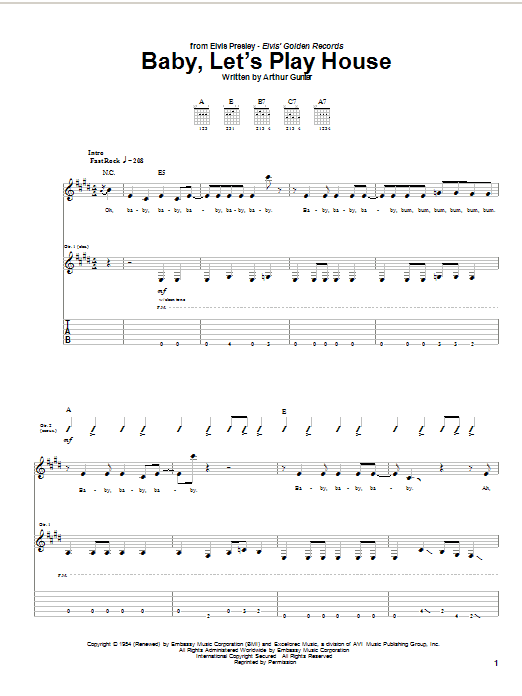 Produktgalerie: Seite 1 von 1 Baby, Let's Play House, Elvis Presley, Gitarre