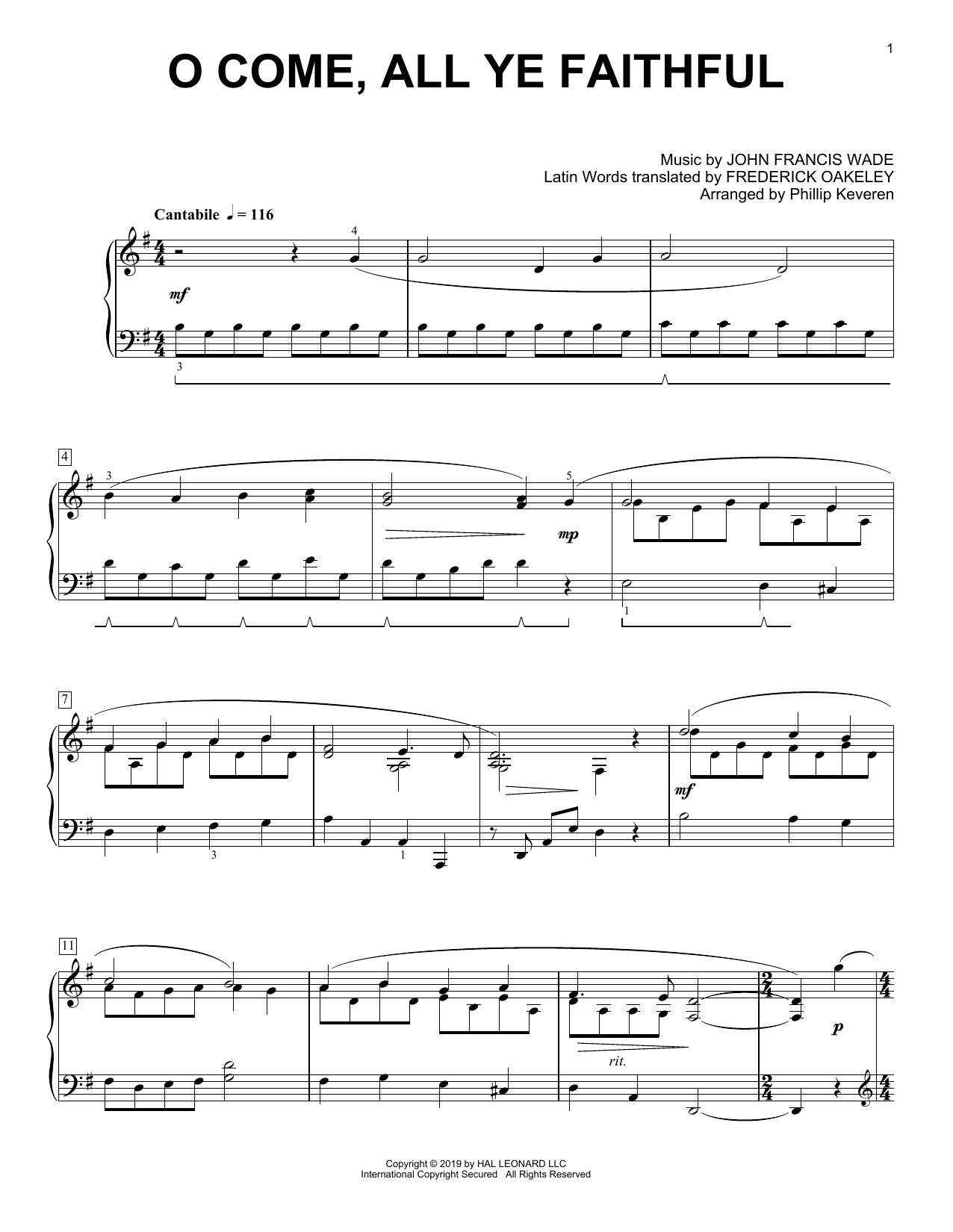 Produktbild zu: O Come, All Ye Faithful [Classical version] (arr. Phillip Keveren)