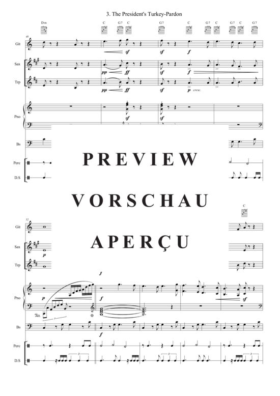 Produktgalerie: Seite 7 von 21 The President´s Turkey-Pardon , , (Combo Band + Trompete in B, Alt Saxophon)