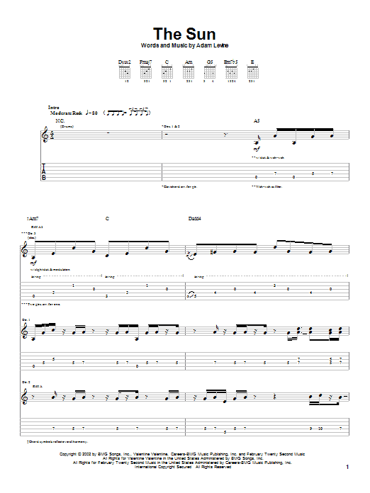 Produktgalerie: Seite 1 von 1 The Sun, Maroon 5, Gitarre