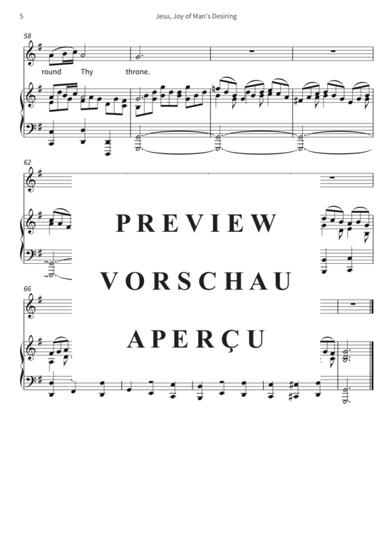 Produktgalerie: Seite 8 von 8 Jesu, Joy of Man´s Desiring, , (Gesang + Klavier)