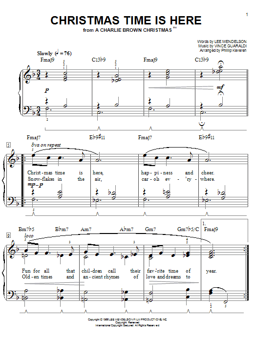 Product picture to: Christmas Time Is Here [Jazz version] (arr. Phillip Keveren)