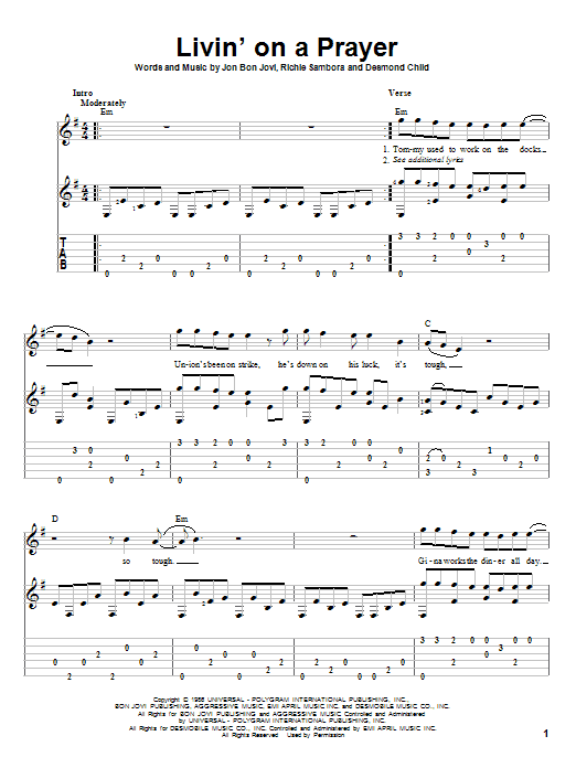 Produktgalerie: Seite 1 von 1 Livin' On A Prayer, Bon Jovi, Gitarre