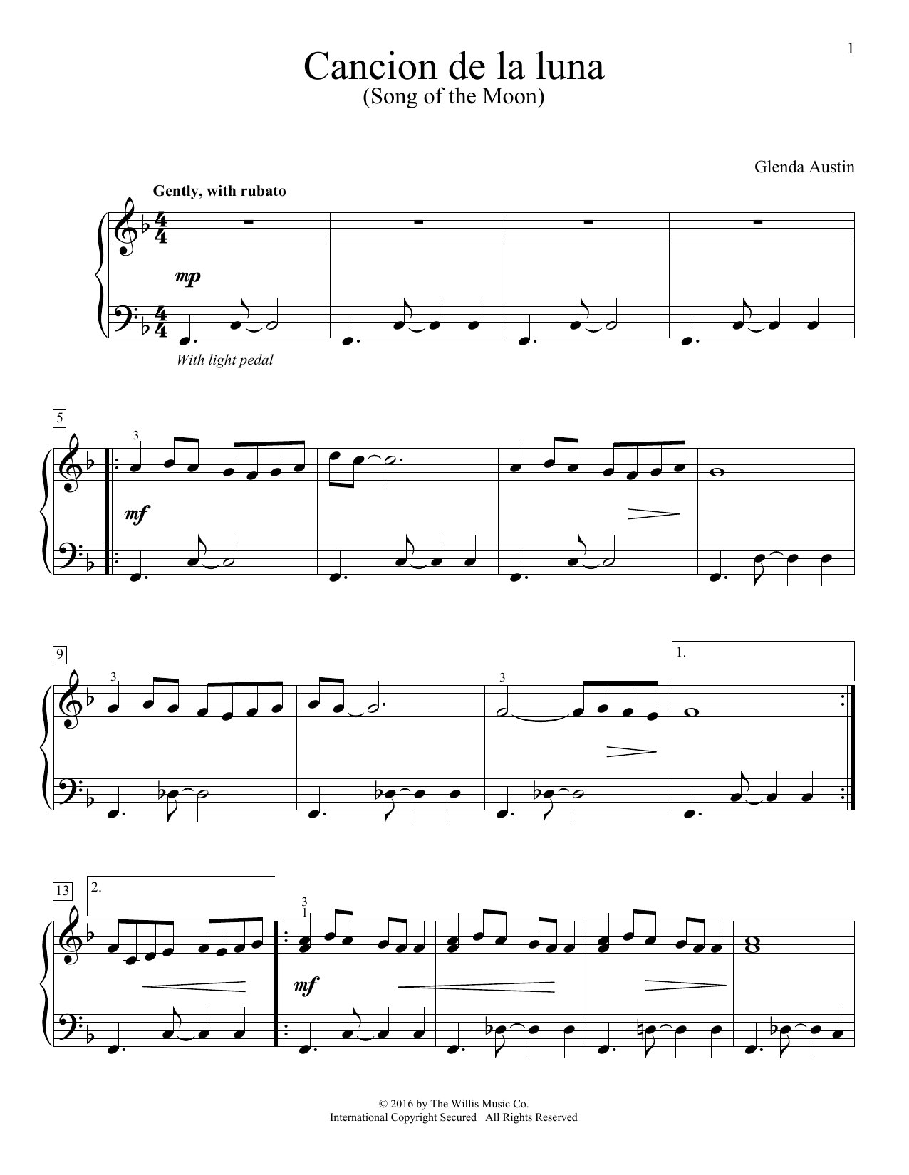 Product gallery: Page 1 of 1 Cancion De La Luna, Glenda Austin