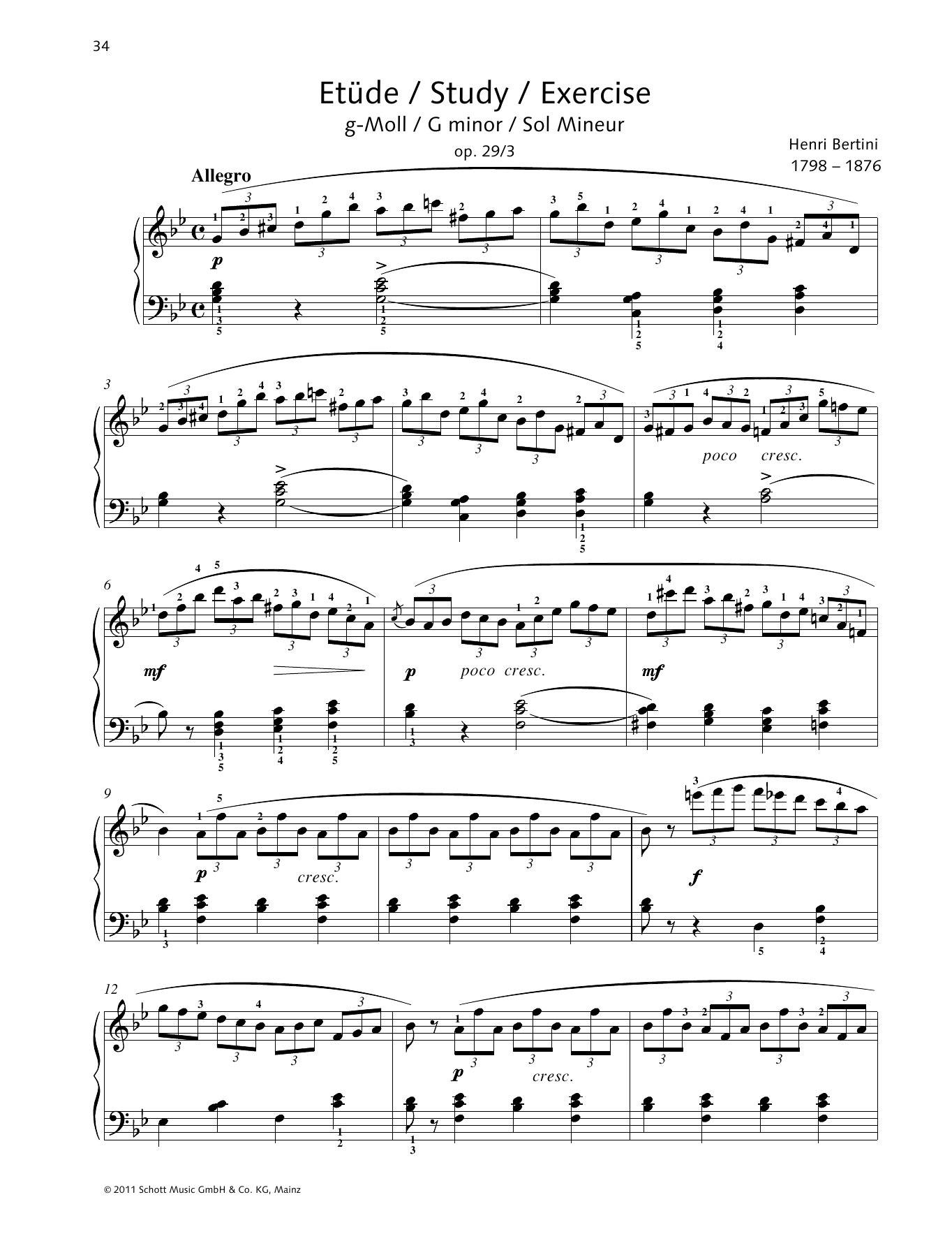 Product gallery: Page 1 of 1 Study G minor, Henri Bertini