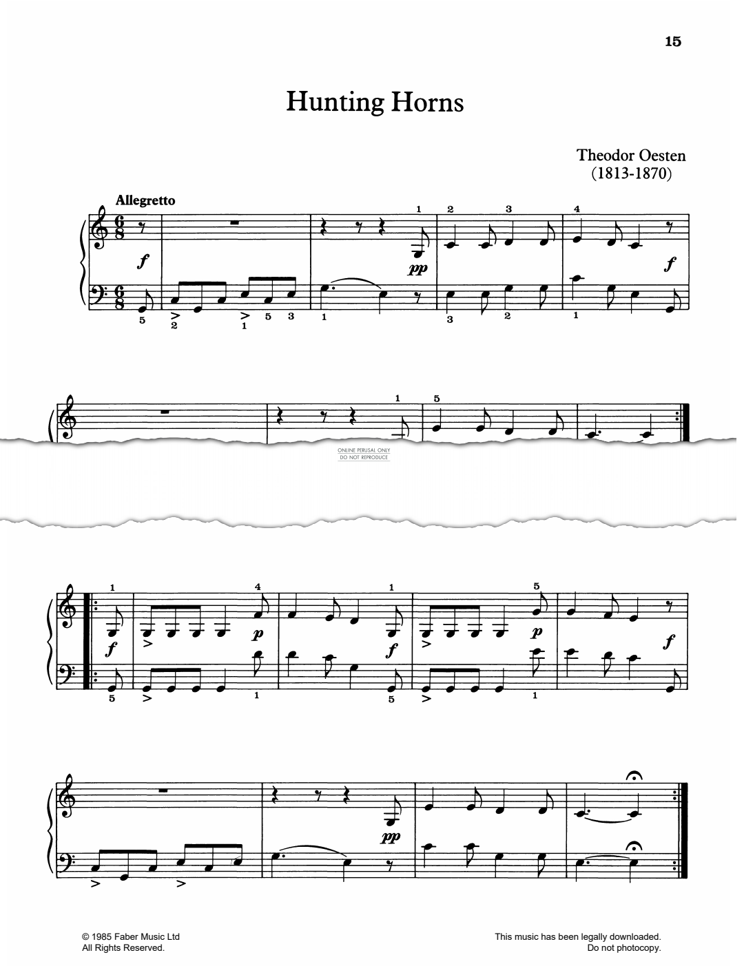 Produktgalerie: Seite 1 von 1 Hunting Horns, Theodor Oesten, Klavier