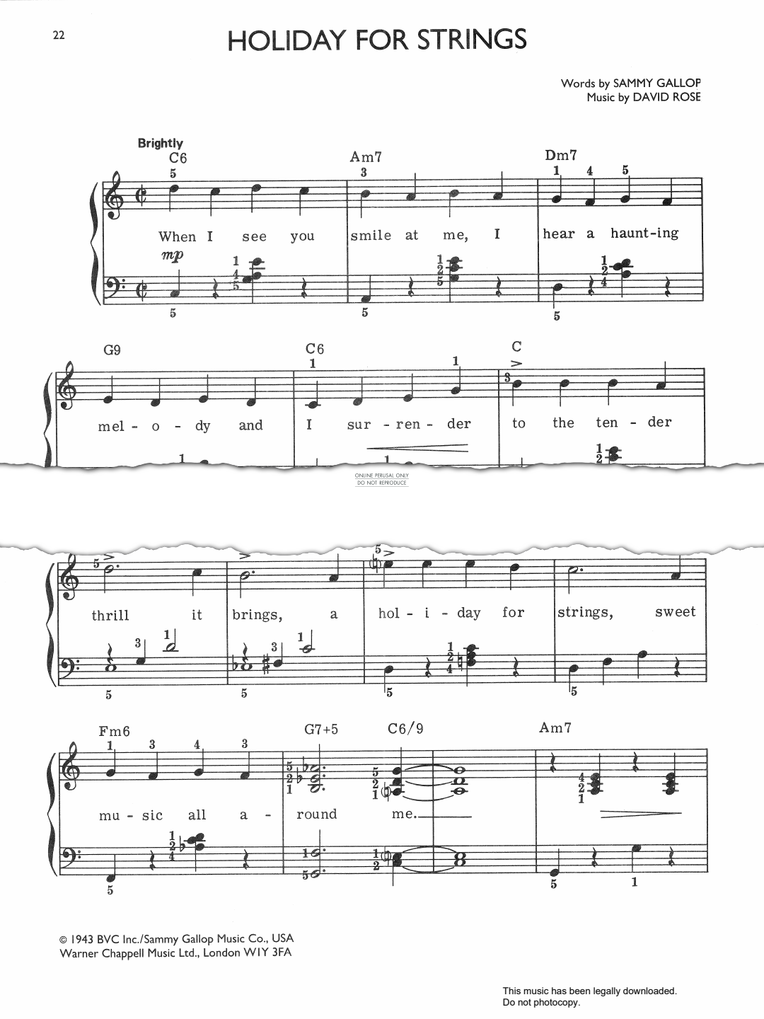 Product gallery: Page 1 of 1 Holiday For Strings, David Rose