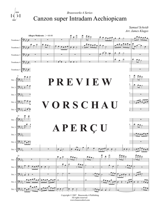 Produktgalerie: Seite 2 von 17 Canzon super Intradum Aechiopicam , , (5x Posaunen)