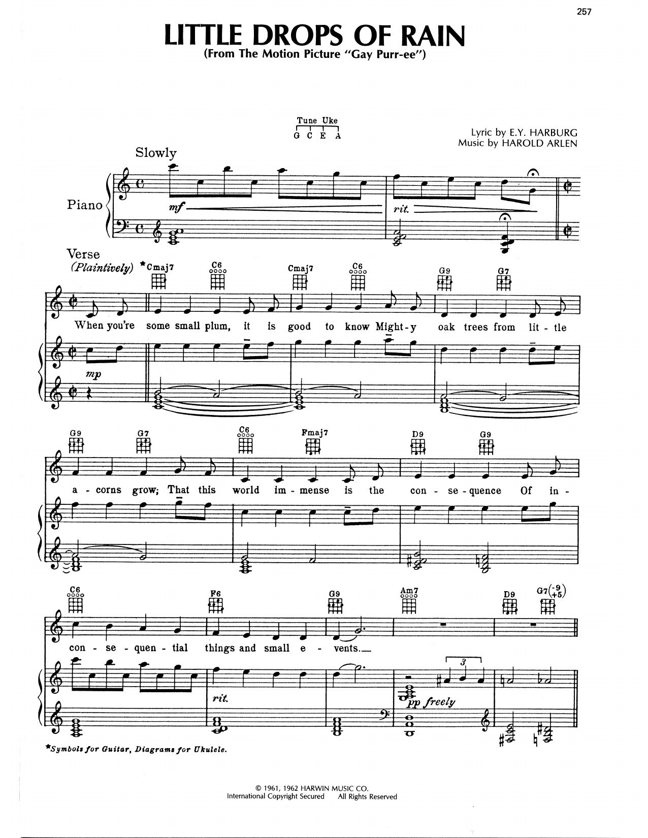 Produktgalerie: Seite 1 von 1 Little Drops Of Rain, Harold Arlen, Gesang, Gitarre, Klavier
