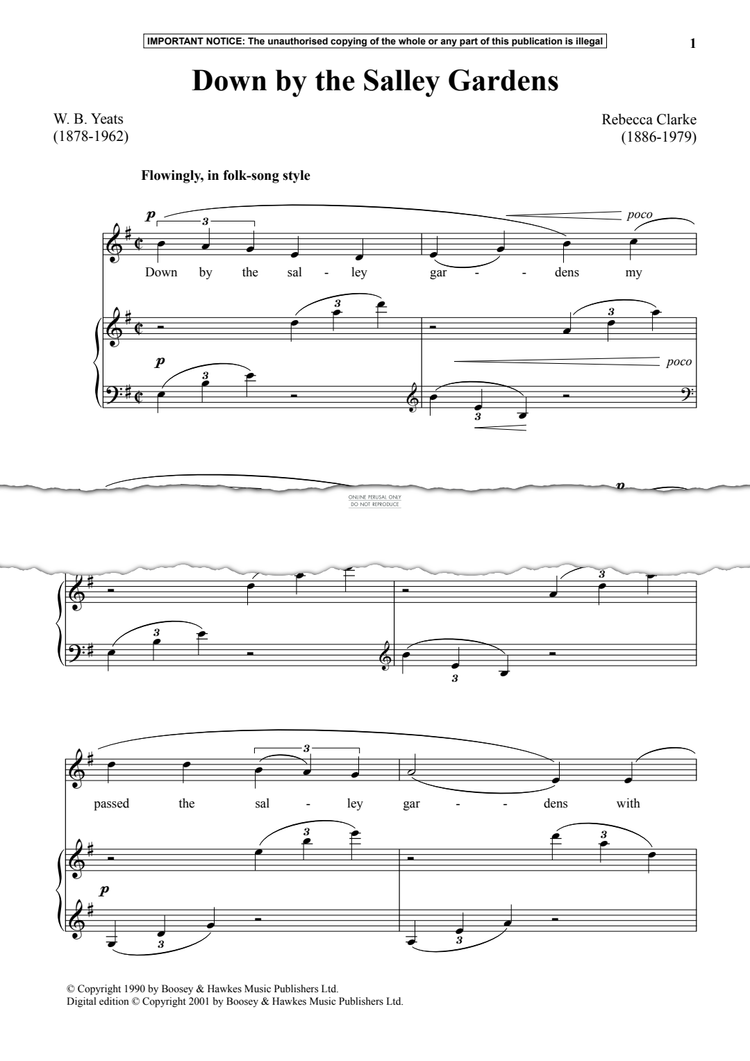 Produktgalerie: Seite 1 von 1 Down By The Salley Gardens, Rebecca Clarke, Gesang, Klavier