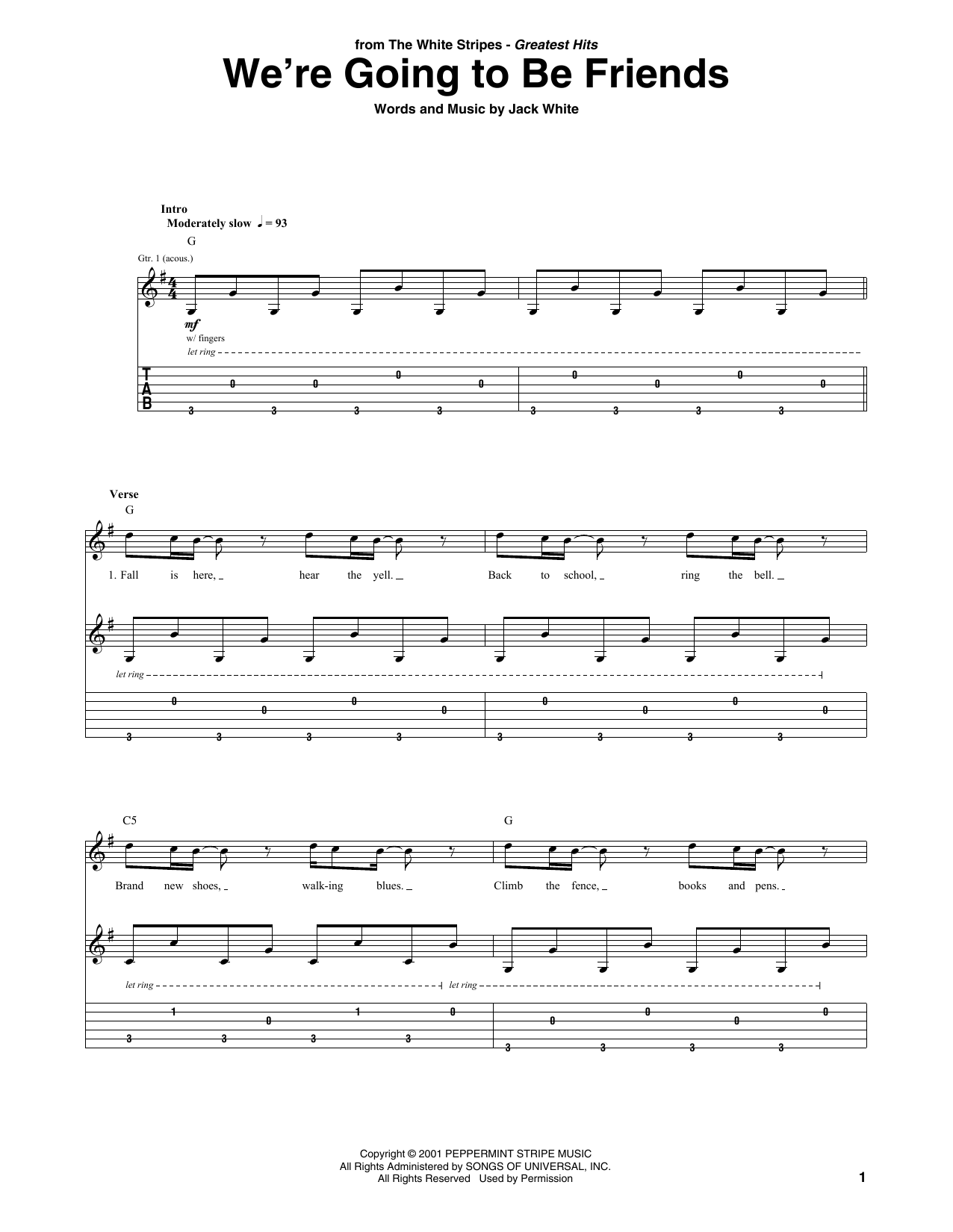 Produktgalerie: Seite 1 von 1 We're Going To Be Friends, The White Stripes, Gitarre