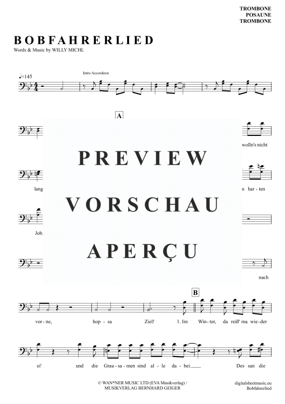 gallery: Bobfahrer-Lied, Buam, Troglauer, Posaune / Bariton