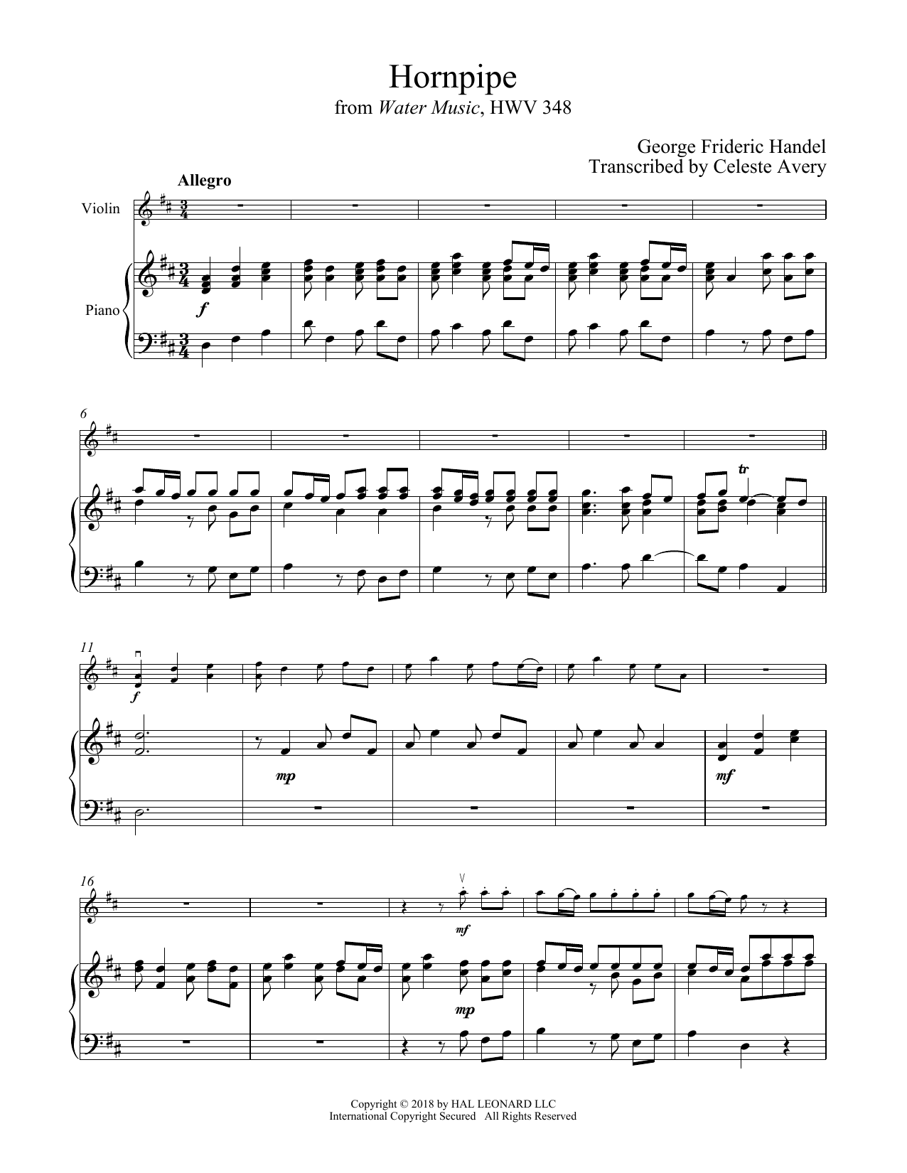 Product gallery: Page 1 of 1 Hornpipe, George Frideric Handel