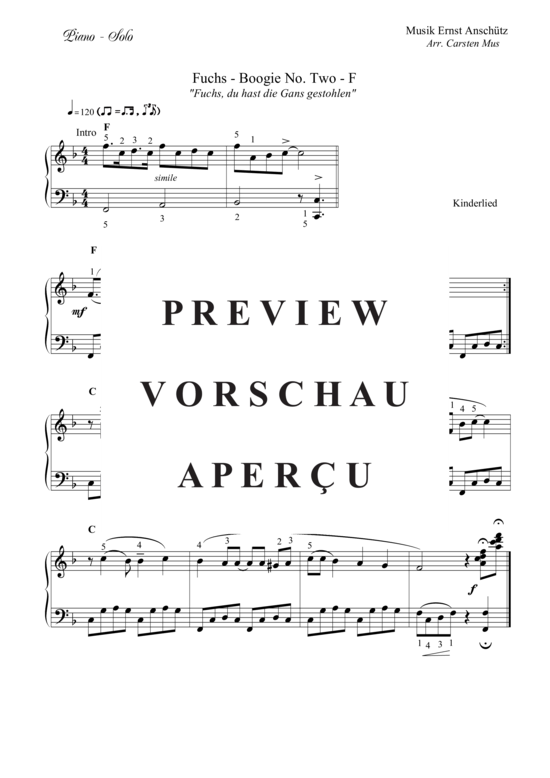 Product picture to: Fuchs-Boogie No. Two - F Ernst Anschütz