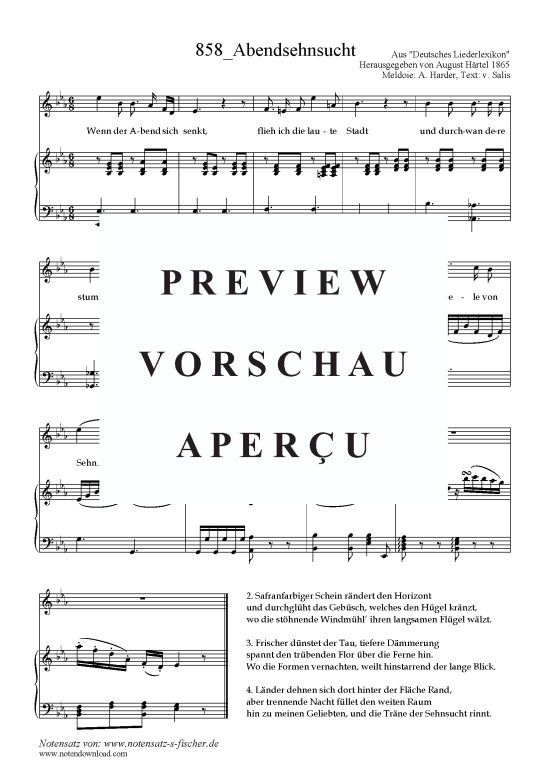 Product picture to: Abendsehnsucht Meldoie: A. Harder, Text: v. Salis