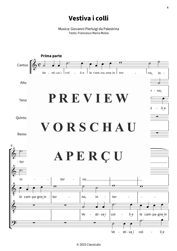 gallery: Vestiva i colli - Un madrigale magistrale del Rinascimento, , Gemischter Chor/Ensemble 5-stimmig CATQB