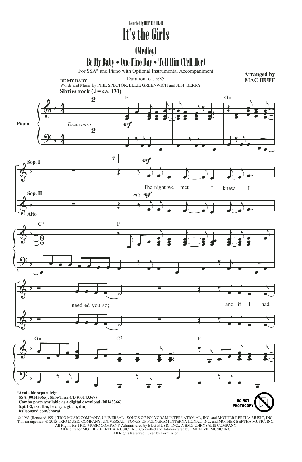 Produktgalerie: Seite 1 von 1 It's The Girls (Medley), Mac Huff, Chor
