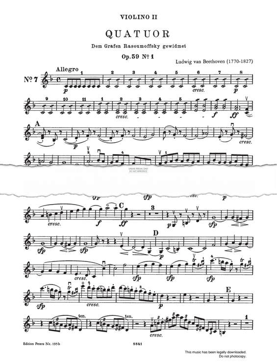 gallery: String Quartets Complete Vol.2 Opus 59. 74 and 95, Ludwig van Beethoven, Violine