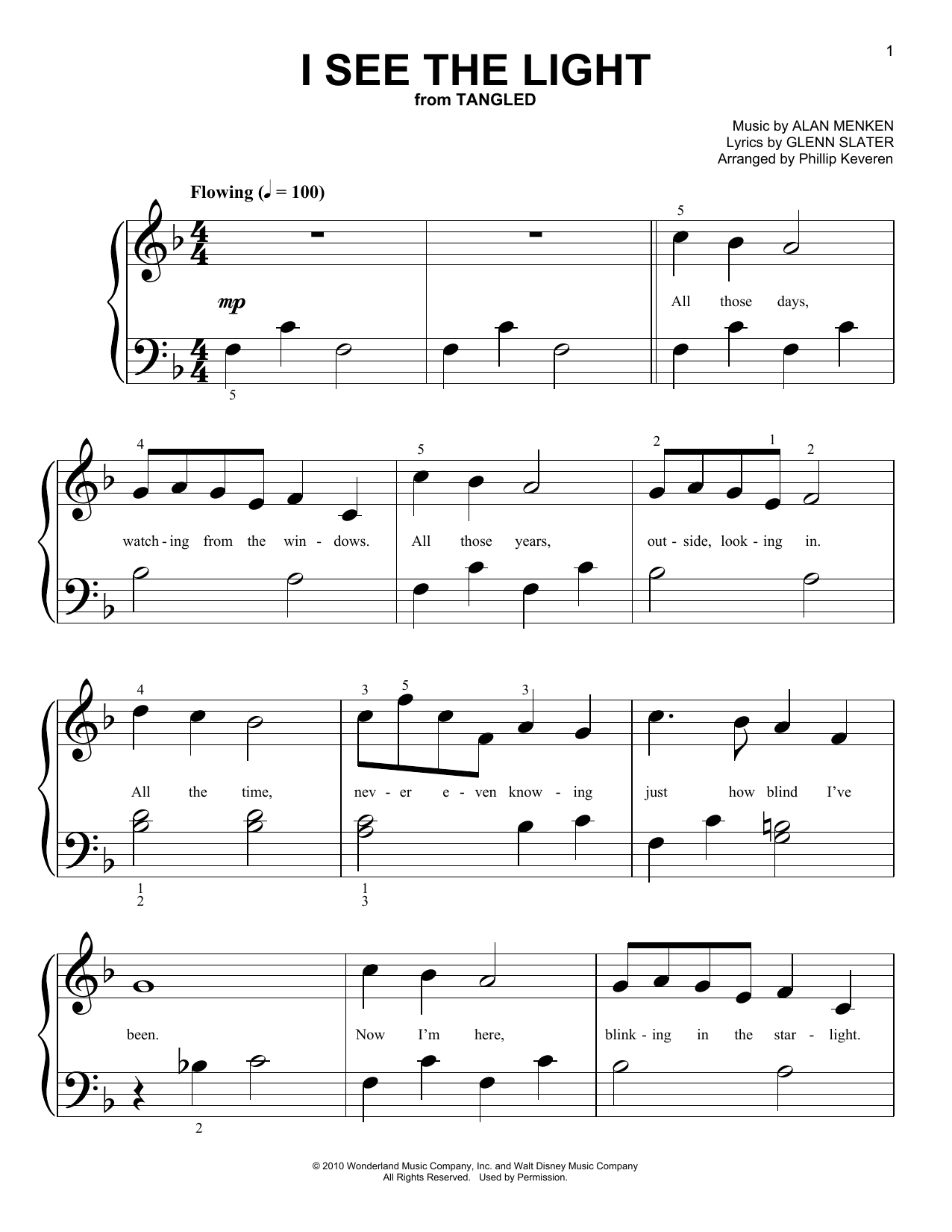Produktbild zu: I See The Light (from Tangled) (arr. Phillip Keveren)