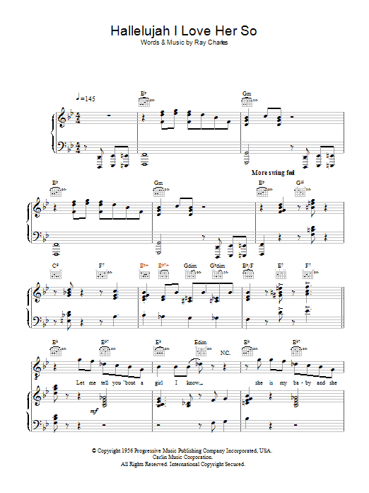 Produktgalerie: Seite 1 von 1 Hallelujah I Love Her So, Ray Charles, Gesang, Gitarre, Klavier