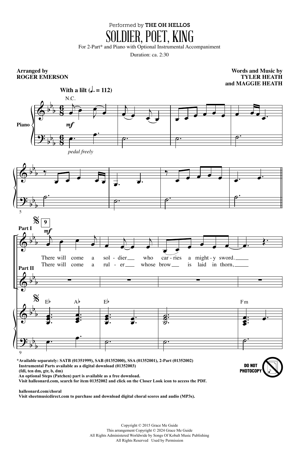 Product picture to: Soldier, Poet, King (arr. Roger Emerson)